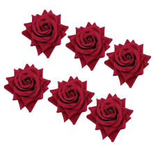 60 PCS Red Rose Shape Towel Buckle Napkin Ring Wedding Party Valentine'S Day Hotel Table Decor Metal Gold Napkin Holder