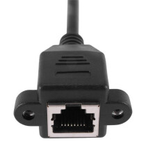 3X RJ45 Female to Male Adapter Network Extension Cable Panel Mount 27cm
