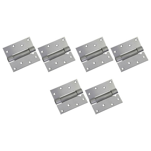 DobradiçA de Porta Fechamento AutomáTico, Pacote de 6, 4 Polegadas, Mola de Encaixe de AçO InoxidáVel Quadrado para ServiçO Pesado, Ferragem de 1