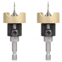 2X Woodworking Countersink Drill Carbide Tipped Adjustable Depth No-Thrust Bearing for 3/32 X1/4 Countersink Bit