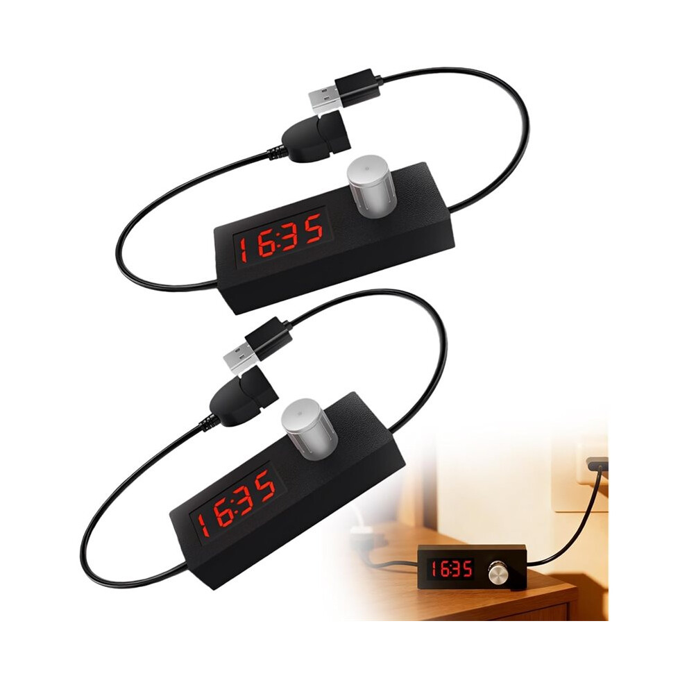 Pack Of 2 5V 2A Usb Timer Socket Cable: Usb Countdown Timer Cable, 24H Adjustable And Automatic Shut-Off Function 6031947244244