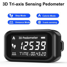 3D-Stegräknare för Promenader, Noggrann Stegräknare med LCD-Skärm för Stegkalorimätare