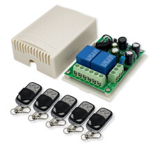 433MHz Universal Wireless Remote Control AC220V 2CH RF Relay Receiver and Transmitter for Garage Door Gate