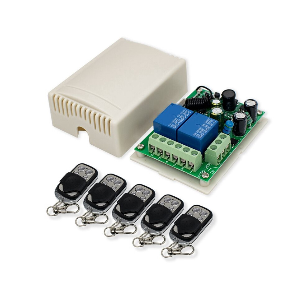 433Mhz Universal Wireless Remote Control Ac220v 2Ch Rf Relay Receiver And Transmitter For Garage Door Gate 4712412676426