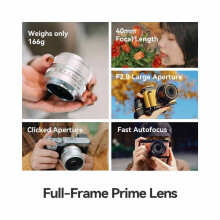 AF 40mm F2 Full Frame Camera Lens for E Humanities Photography Auto Focus Camera Lens Large Aperture Lens