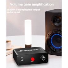 Conmutador de para Audio Estéreo de 2 Puertos y 3,5 mm, Caja Divisora Bidireccional de para Audio, 2 Entradas y 2 Salidas, con Control de Volumen.