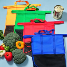 4Pcs Foldable Cart Trolley Supermarket Shopping Storage Bags Reusable Eco-Friendly Grocery Shop Handbag Tote Bag