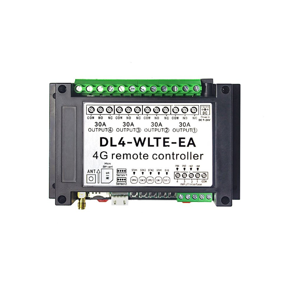 Wireless Intelligent 4G Lte Controller 30A Relay Output 4 Channel Sms Gsm App Remote Control For Gate Door Opener 6032751624833