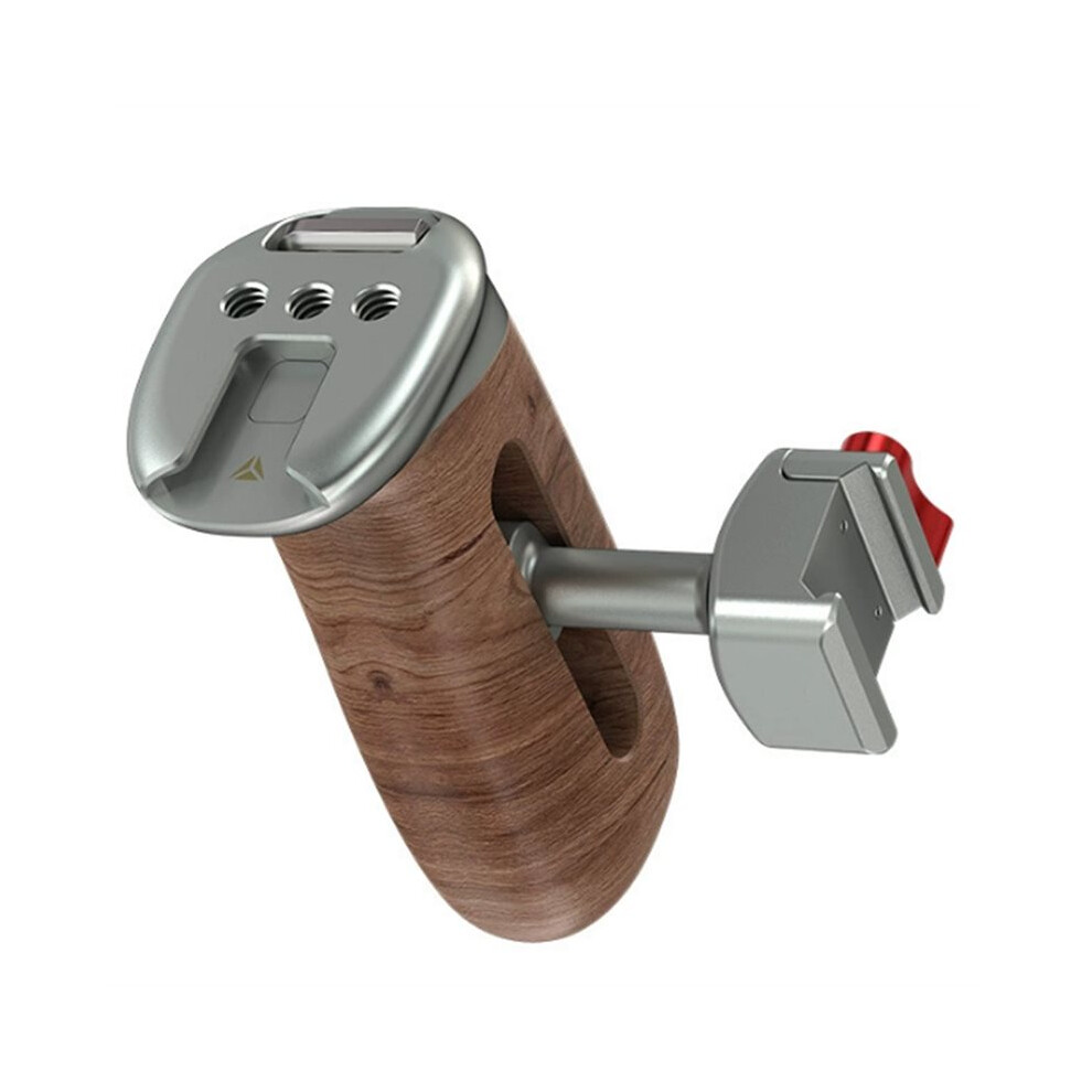 Universal Quick Release Side Handle Grip Wooden Handle With 1/4"Thread Holes Cold Shoe For Dslr Camera Camera Cage B 4713108879510