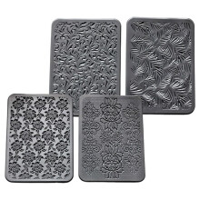 4er-Pack Professionelle Silikon-Stempelmatten für Schmuck- und Ohrringdesigns Aus Polymerclay