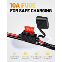 2er-Pack 1,98 Fuß (Ca. 60 cm) Langes SAE-Batterieladekabel mit 10-A-Sicherung, 16 AWG Schnellkupplungskabelbaum (SAE) auf O-Ringkabelschuh