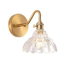 Vintage Floral Wall Light Floral Glass Wall Lamp for Bedroom Living Room Home Decor Light Fixtures Modern Bedside Lamp B