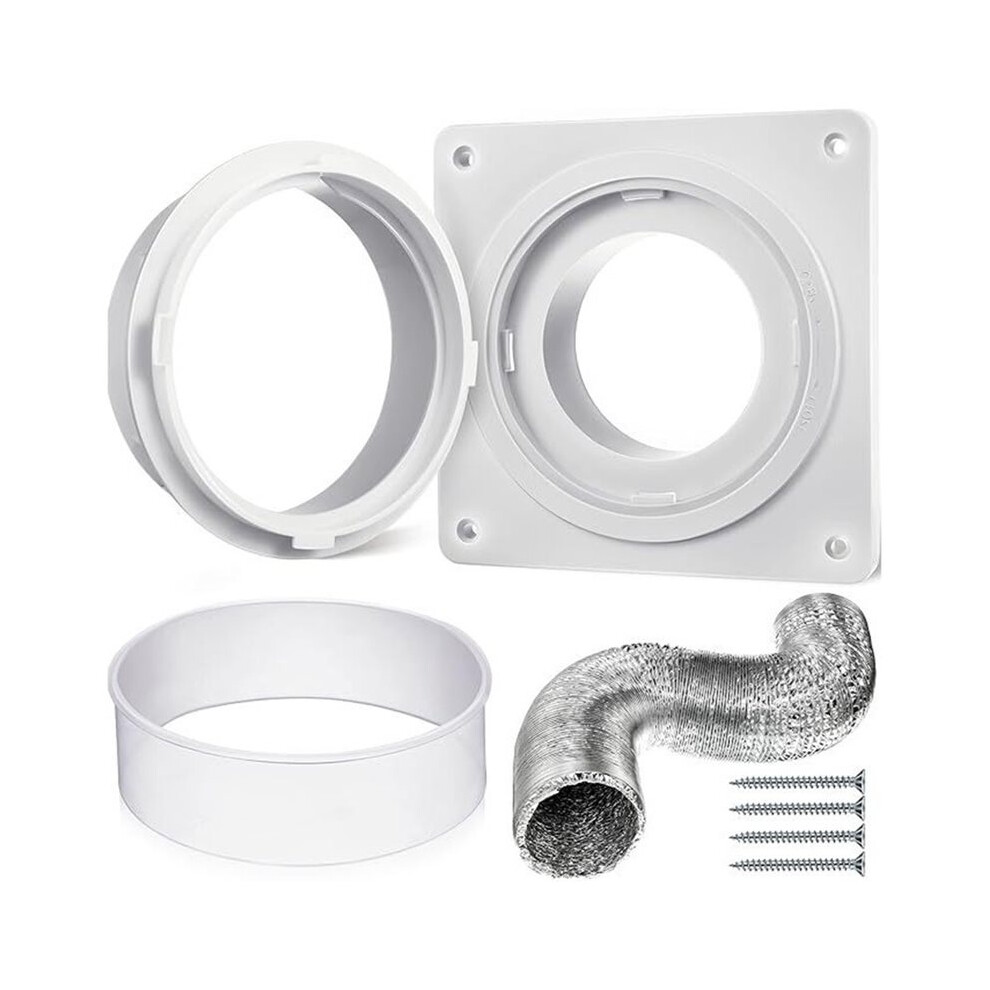 Dryer Vent Hose Connector Kit Dryer Vent Wall Plate With 1.5M Hose Dryer Duct Connector With Quick Connect & Disconnect 4713045564968