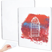 2Pcs Monoprinting Print Plates, 7Inch Square Gel Printing Plates Clear Class Printmaking Supplies for Art for Card Arts