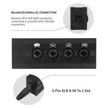 Rallonge de Câble XLR 3 Broches, Répartiteur Audio Symétrique pour Scène, Éclairage et Studio D'Enregistrement Audio