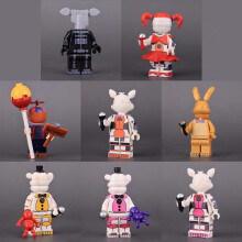 (8pcs) Bear Rabbit Wolf Crocodile Bird Man Boy Girl Pumpkin Hat Doll Series Alliance Lego Puzzle Compatible, Suitable for Lego