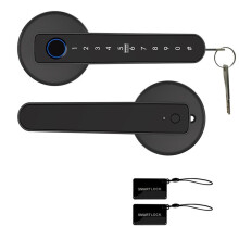 Cerradura de Puerta con Huella Dactilar, Perilla de Puerta Inteligente Biométrica con Teclado, Manija de Puerta con Control por Aplicación para