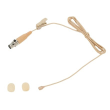 Microphone Cravate Omnidirectionnel Ă Pince pour Revers, Connecteur XLR 4 Broches, Compatible avec les Casques Sans Fil , Couleur Chair