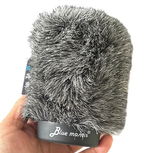 Opsteekbare Microfoonwindkap van Imitatiebont, Popfilter, Interviewmicrofoon, Korte Microfoonwindkap van Imitatiebont, 12 cm