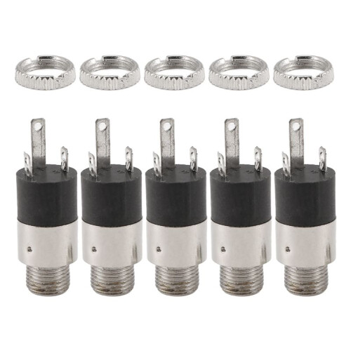 5Pcs Connecteur De Montage Sur Panneau Jack Stéréo 3,5 Mm
