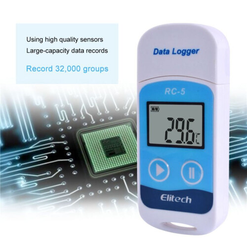 8X ELitech RC-5 High-Precision Digital USB Temperature Data Logger for Warehouse Storage Refrigerated Transport 2
