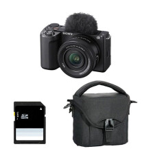 SONY ALPHA ZV-E10 II MUSTA + 16-50 PZ II + Laukku + SD 8 Gt