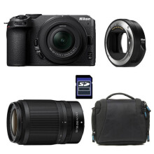 NIKON Z30 + Z 16-50 + Z 50-250 + Bolsa + Tarjeta SD 8 Go + Adaptador FTZ II