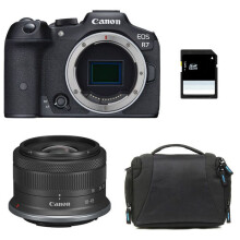 CANON EOS R7 + RF-S 18-45mm f/4.5-6.3 IS STM + Borsa + Scheda SD 8 Go
