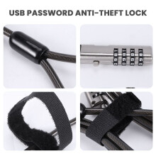 3X Security USB Password Anti-Theft Lock, Used for Anti Theft Function Laptop, Tablet, Projector, TV