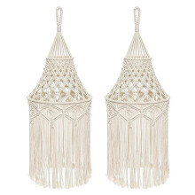 2X Macrame Lamp Shade Hanging Pendant Light Cover Office Bedroom Living Room Nursery Dorm Room Bohemian Home Decor