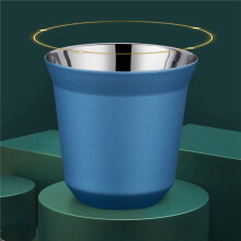 8X 80Ml Double Wall Stainless Steel Espresso Cup Insulation for Pixie Coffee Cup Capsule Shape Coffee Mugs,C