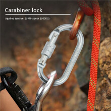 4X O Shape 25KN Alloy Steel Safety Buckle Professional Rock Climbing Carabiner Mountaineering Buckle Main Lock