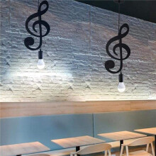 2X Lampada Un Sospensione, Plafoniera Nel Ferro Nota Musicale Lampadario Con Paralume Un Sospensione per Loft Bar Studio Store Room Dining Hall (C)