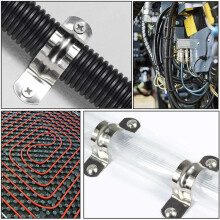 120 Pack M25 (1 Inch) Stainless Steel Rigid Pipe Strap with 2 Holes Cable U Bracket Clamp Hanger