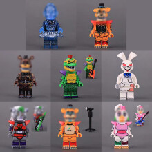 (8pcs) Bear Rabbit Wolf Crocodile Bird Man Boy Girl Pumpkin Hat Doll Series Alliance Lego Puzzle Compatible, Suitable for Lego
