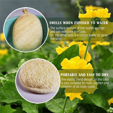 Natural Loofah Sponge Exfoliating Body Scrubber,Eco-Friendly Shower Luffa Sponge, Loofah for Women and Men 3 Pack