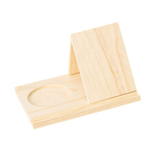 Desktop Organiser Triangular Wooden Bookstand with Drink-pine