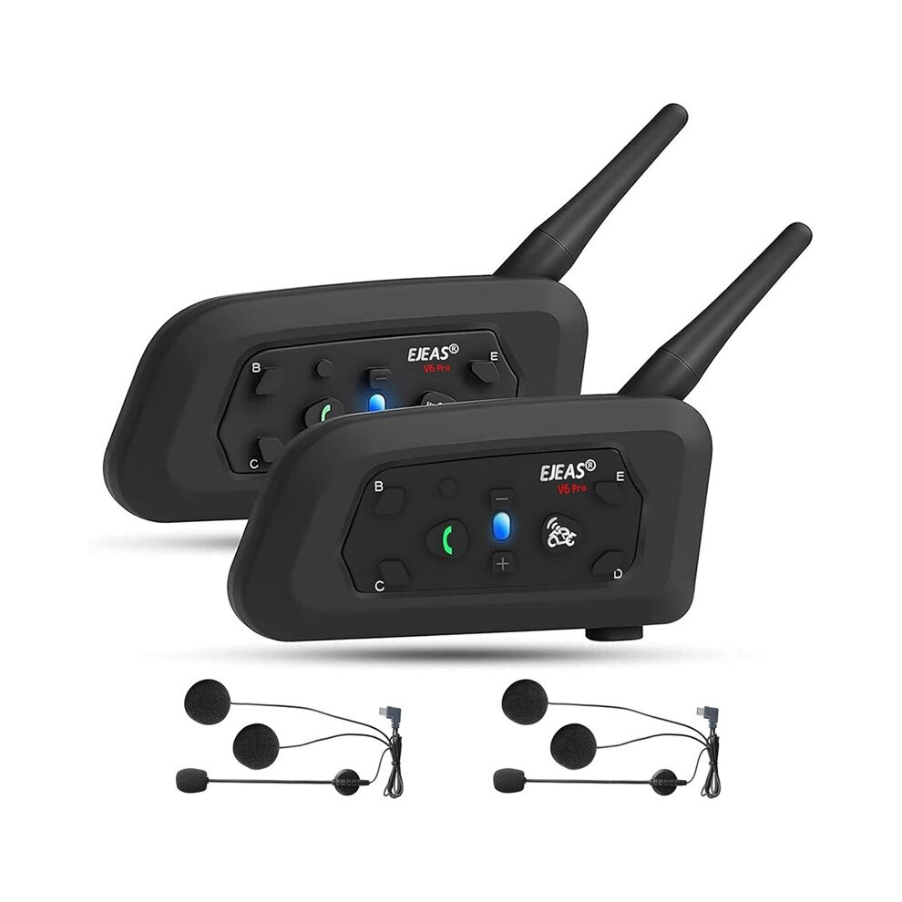 Ejeas V6 Pro Motorcycle Headset, 2 Riders Intercom Helmet Communication System 6031945944931