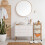 Bathroom shelf with 3 laundry baskets beige 2