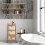 Bathroom shelf with 3 laundry baskets beige 5