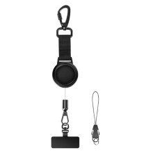 Anti-Theft Phone Tether, Retractable Steel Cellphone Strap with Locking Carabiner & 360 Metal Tab.
