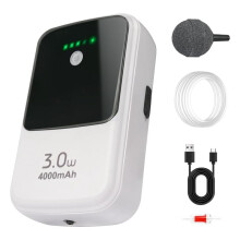 Aquarium-Luftpumpe, Wiederaufladbarer Belüfter, Batteriebetriebene Luftpumpe für Aquarien, Luftpumpe für Fischbecken zum Angeln im Freien