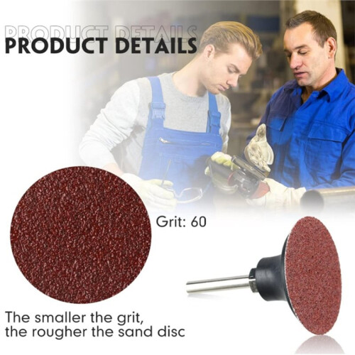 100Pcs 2" 80 Grit Sanding Disc Quick Change Disc Die Grinder Sanding Disc for External Prep Strip Grind Finish Burr Rust 2