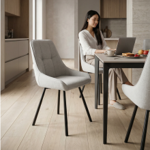 Set of 4 fabric chairs with metal legs, 85 cm high - NORY