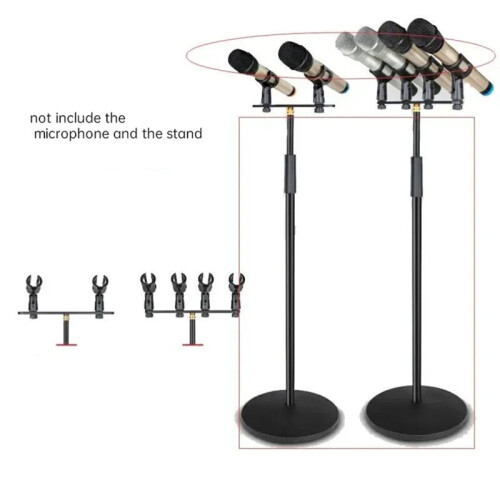 4 in 1 Microphone Clip Stereo T-Bar Thread Adapter Bar Mount Stand for Interview Speech Chorus Studio Live Recording 1