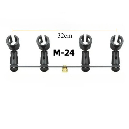 4 in 1 Microphone Clip Stereo T-Bar Thread Adapter Bar Mount Stand for Interview Speech Chorus Studio Live Recording 2