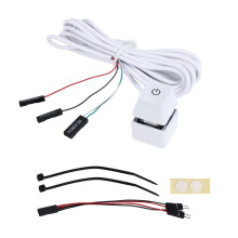 2M Tragbare LED-Leuchten Computer-Desktop-Schalter PC Externer Start Ein/Aus-Taste VerläNgerungskabel, RGB-Licht