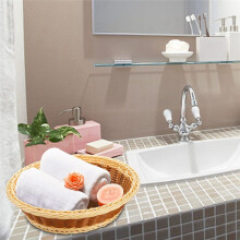 3Pcs Paniers à Pains TisséS 11,5 Pouces Corbeille à Fruits Ronde Support de Service Alimentaire Empilable Panier en Rotin Imitation pour la Cuisine