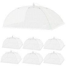 7-Pack Gaasvoedselhoezen voor Buiten, 40 X 24 Inch en 17 X 17 Inch, Buitenfeestvoedselhoes, Picknicknetten, Parapluscherm