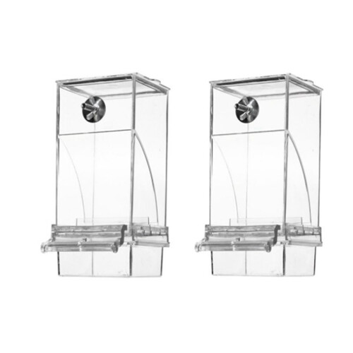 Automatic Transparent Bird Feeder, No Mess Automatic Bird Feeder Transparent Food Container Cage Drinker